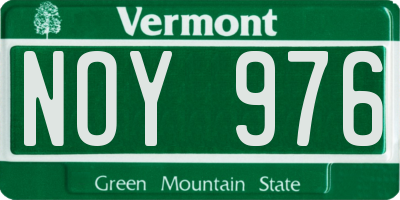 VT license plate NOY976