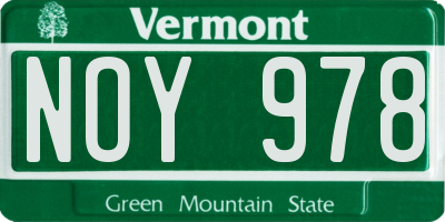 VT license plate NOY978