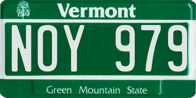 VT license plate NOY979