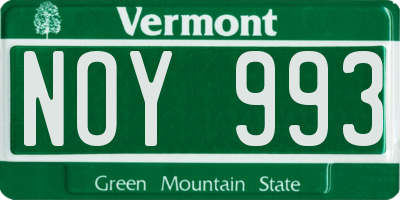 VT license plate NOY993