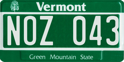 VT license plate NOZ043