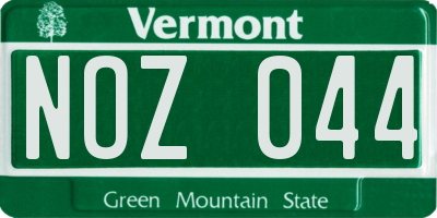 VT license plate NOZ044