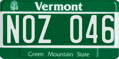 VT license plate NOZ046