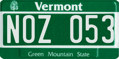 VT license plate NOZ053
