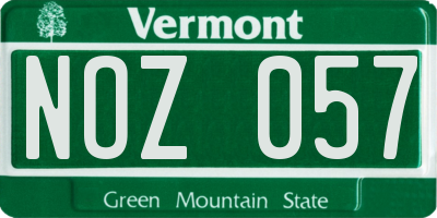 VT license plate NOZ057