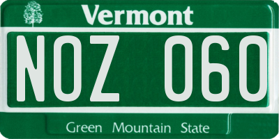VT license plate NOZ060