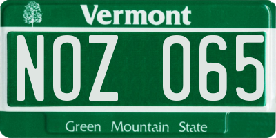 VT license plate NOZ065