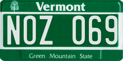 VT license plate NOZ069