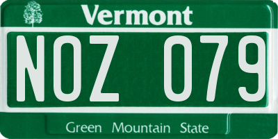 VT license plate NOZ079