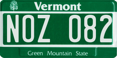 VT license plate NOZ082