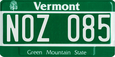 VT license plate NOZ085