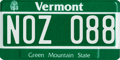 VT license plate NOZ088