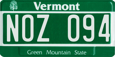 VT license plate NOZ094