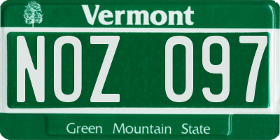 VT license plate NOZ097