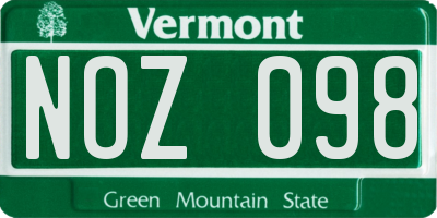 VT license plate NOZ098