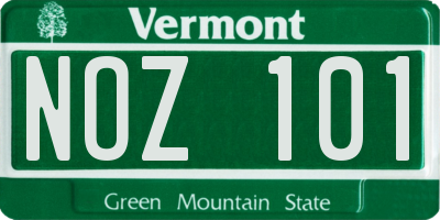VT license plate NOZ101
