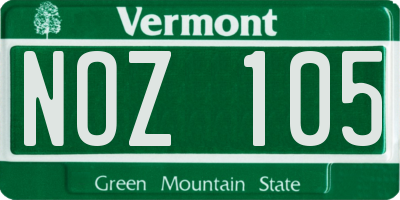 VT license plate NOZ105