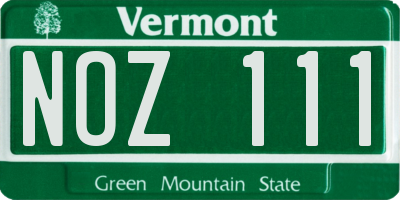 VT license plate NOZ111