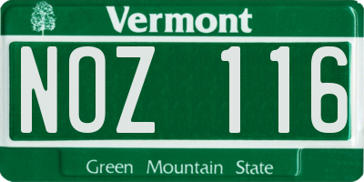 VT license plate NOZ116