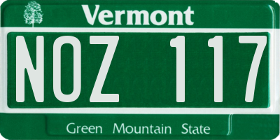 VT license plate NOZ117