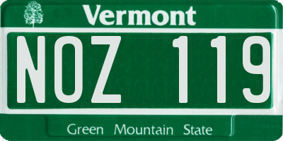 VT license plate NOZ119
