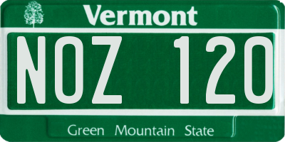 VT license plate NOZ120