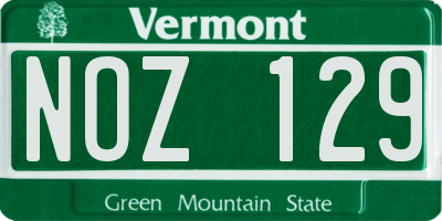 VT license plate NOZ129