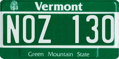 VT license plate NOZ130
