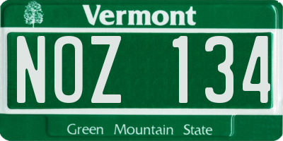 VT license plate NOZ134