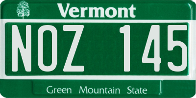VT license plate NOZ145