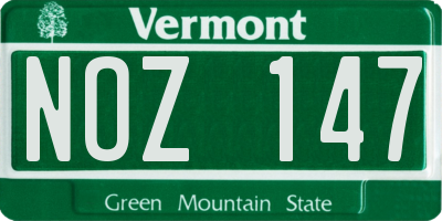 VT license plate NOZ147