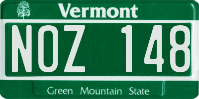 VT license plate NOZ148