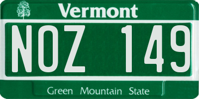 VT license plate NOZ149
