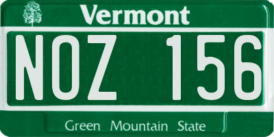VT license plate NOZ156