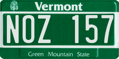 VT license plate NOZ157