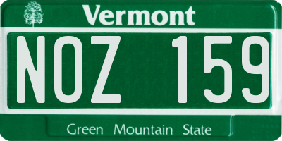 VT license plate NOZ159