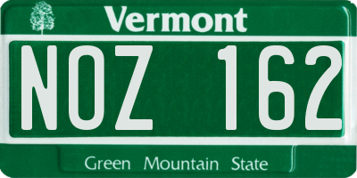 VT license plate NOZ162