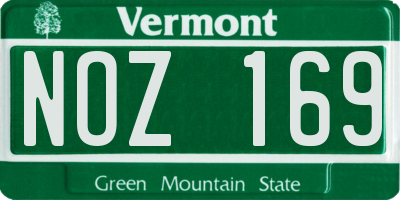 VT license plate NOZ169
