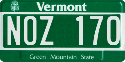 VT license plate NOZ170