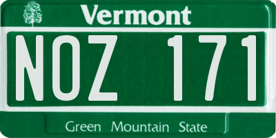 VT license plate NOZ171