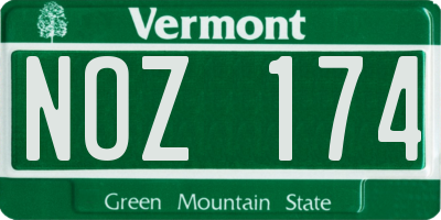 VT license plate NOZ174