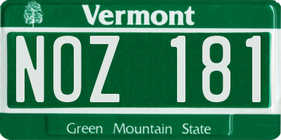 VT license plate NOZ181