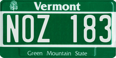 VT license plate NOZ183