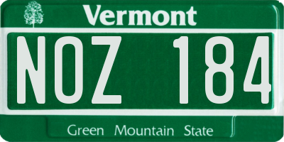 VT license plate NOZ184