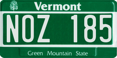 VT license plate NOZ185