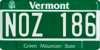 VT license plate NOZ186