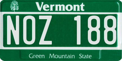 VT license plate NOZ188