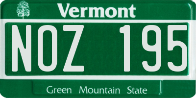 VT license plate NOZ195
