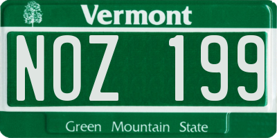 VT license plate NOZ199