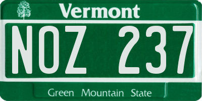 VT license plate NOZ237